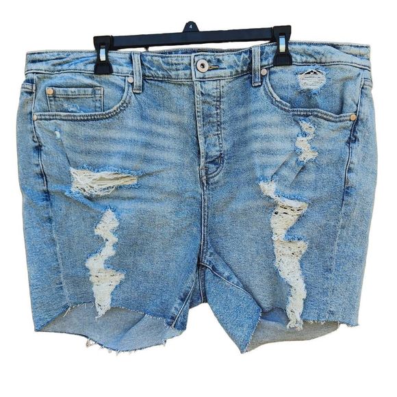 torrid Pants - Torrid Women Highrise 5 Inch Backstage Distressed Shorts Light Wash Deni Stretch